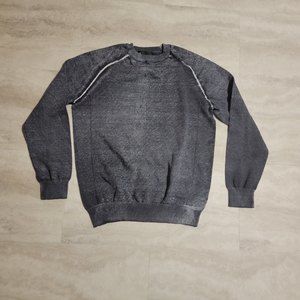 Helix Mens 100% Cotton Black Wash Crewneck Sweater XL